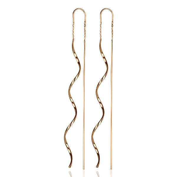 Золоті сережки-протяжки 026569 детальне зображення ювелірного виробу