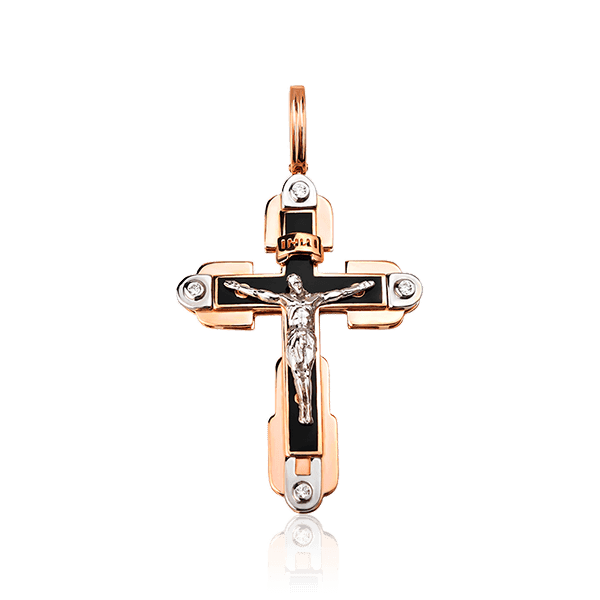 Золотой крестик с эмалью Распятие 029556 детальное изображение ювелирного изделия Золотые крестики православные Золотой крестик с эмалью Распятие 029556 детальное изображение ювелирного изделия Золотые крестики православные