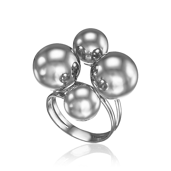 Серебряное кольцо в стиле Dior с четырьма шарами 034172 детальное изображение ювелирного изделия Серебряные кольца Серебряное кольцо в стиле Dior с четырьма шарами 034172 детальное изображение ювелирного изделия Серебряные кольца