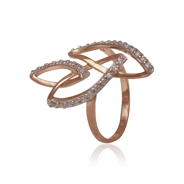 Золотое кольцо с россыпью фианитов 028555 детальное изображение ювелирного изделия Золотые кольца с фианитом Золотое кольцо с россыпью фианитов 028555 детальное изображение ювелирного изделия Золотые кольца с фианитом