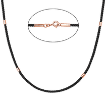 обзорное фото Шелковый шнурок с золотым замком и вставками 037682 Шнурки с золотом обзорное фото Шелковый шнурок с золотым замком и вставками 037682  Шнурки с золотом