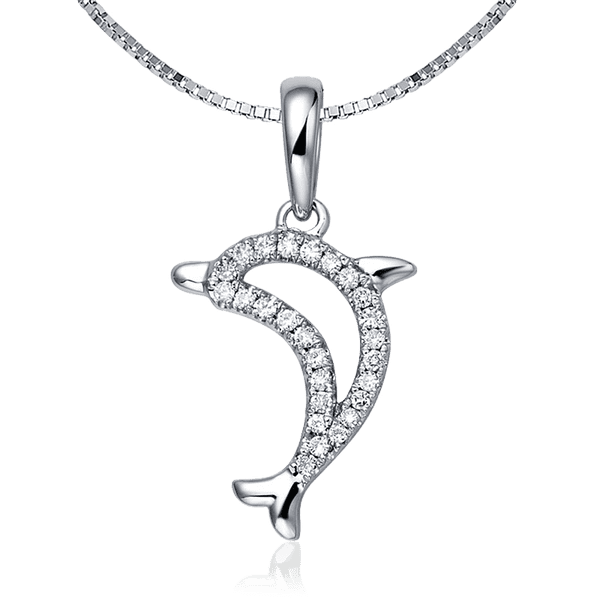 Золотой кулон Дельфин с бриллиантами 035753 детальное изображение ювелирного изделия Золотые подвески