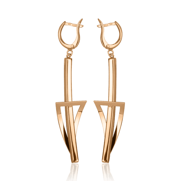 Длинные золотые серьги с каучуком Длинные золотые серьги с каучуком