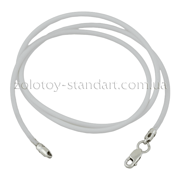 Шнурок белый каучук 6010/2,0 детальное изображение ювелирного изделия Шнурки с серебром