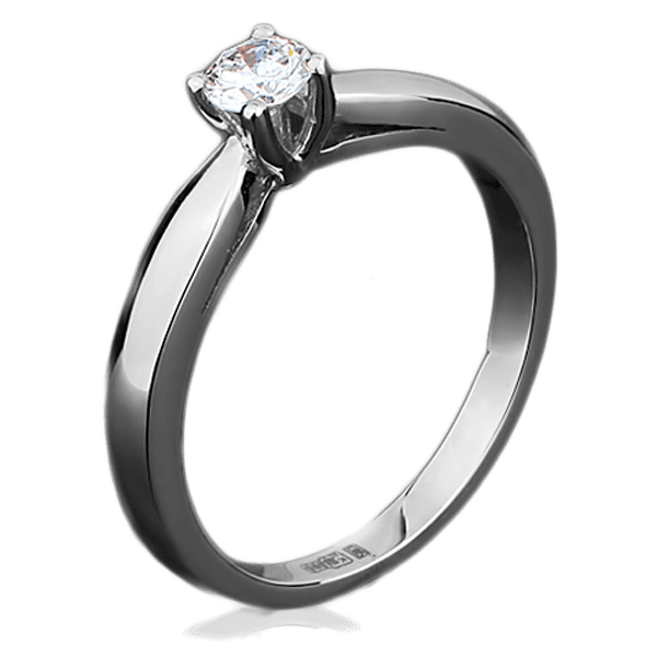 Каблучка з білого золота з діамантом 1097/1 детальне зображення ювелірного виробу