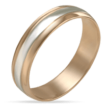 обзорное фото Золотое обручальное кольцо в красном и белом золоте Линия жизни 033335 Классические обручальные кольца из золота обзорное фото Золотое обручальное кольцо в красном и белом золоте Линия жизни 033335  Классические обручальные кольца из золота