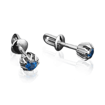 обзорное фото Серьги из белого золота с сапфиром 2086/1 Золотые серьги с сапфиром обзорное фото Серьги из белого золота с сапфиром 2086/1  Золотые серьги с сапфиром