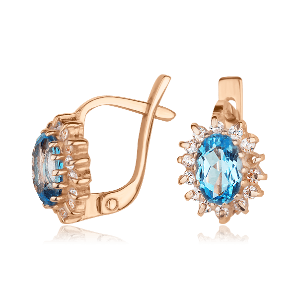 Золоті сережки з топазом 576730 детальне зображення ювелірного виробу Золоті сережки з топазом 576730 детальне зображення ювелірного виробу
