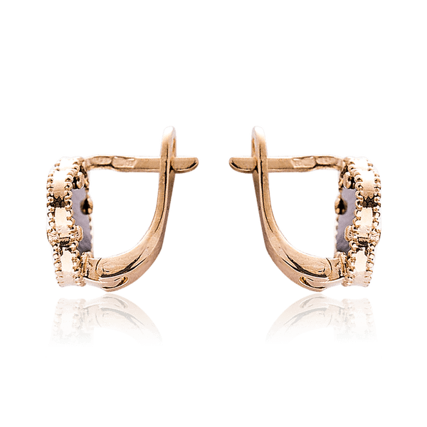 золотые серьги клевер золотые серьги клевер