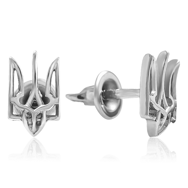 Серебряные серьги пусеты Трезубец 034883 детальное изображение ювелирного изделия Серебряные серьги Серебряные серьги пусеты Трезубец 034883 детальное изображение ювелирного изделия Серебряные серьги