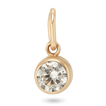 обзорное фото Золотая подвеска с большим фианитом круглой огранки в глухой закрепке 040744  Золотые кулоны с фианитом
