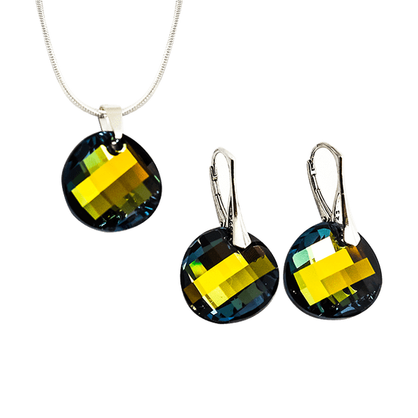 Серебряные серьги Топазовая мозаика с Кристаллами Сваровски 025283 Серебряные серьги Топазовая мозаика с Кристаллами Сваровски 025283