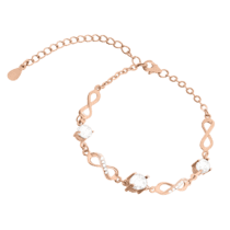 обзорное фото Серебряный браслет с фианитом Бесконечность 024675  Серебряные женские браслеты
