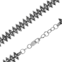 обзорное фото Серебряная цепочка с фантазийным плетением 026220  Серебряные цепочки