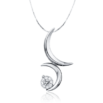 оглядове фото Золотий кулон два Місяці з діамантом 035758