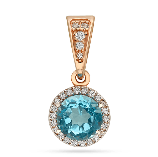 Золотой кулон з голубым топазом и фианитами 035526 детальное изображение ювелирного изделия Золотые кулоны с топазом Золотой кулон з голубым топазом и фианитами 035526 детальное изображение ювелирного изделия Золотые кулоны с топазом