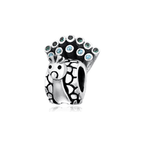 обзорное фото Серебряный подвес-шарм Павлин 026304  Серебряные подвесы-шармы (бусины)