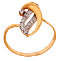 оглядове фото Золоте кільце з цирконієм К715