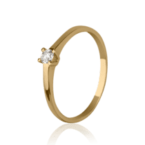 обзорное фото Кольцо помолвочное в желтом золоте с бриллиантом 023060  Золотые кольца для помолвки с бриллиантом