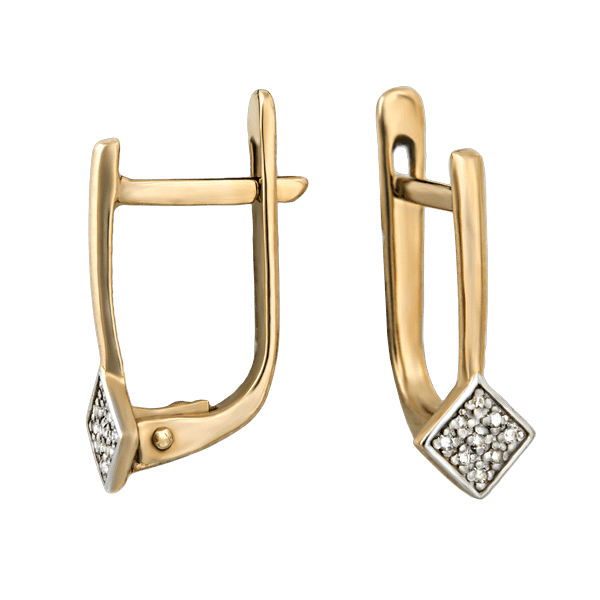 Золоті сережки з діамантом s21356 детальне зображення ювелірного виробу Золоті сережки з діамантом s21356 детальне зображення ювелірного виробу