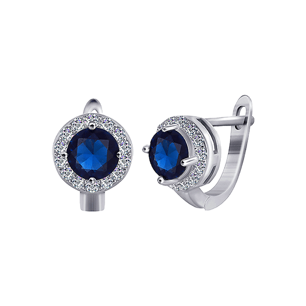 Серебряные серьги с фианитом 025568 детальное изображение ювелирного изделия Серебряные серьги с камнями Серебряные серьги с фианитом 025568 детальное изображение ювелирного изделия Серебряные серьги с камнями