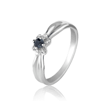 обзорное фото Золотое кольцо из белого золота из сапфиром и бриллиантами 025350 Золотые кольца с сапфиром обзорное фото Золотое кольцо из белого золота из сапфиром и бриллиантами 025350  Золотые кольца с сапфиром