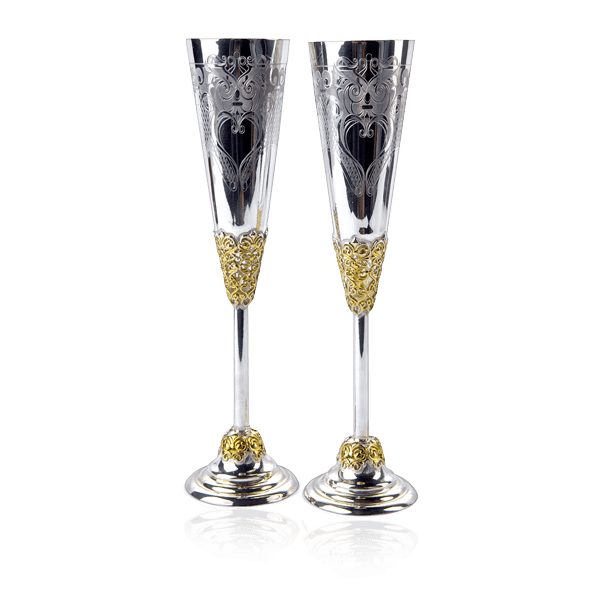 Срібні весільні келихи 024305 детальне зображення ювелірного виробу