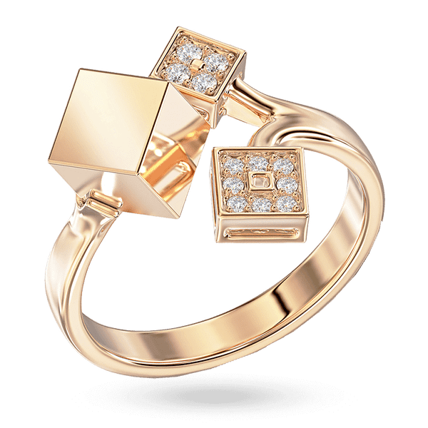 Золотое разомкнутое кольцо "Куб" с гладким кубом и квадратами, инкрустированными фианитами 041041 детальное изображение ювелирного изделия Золотые кольца с фианитом Золотое разомкнутое кольцо "Куб" с гладким кубом и квадратами, инкрустированными фианитами 041041 детальное изображение ювелирного изделия Золотые кольца с фианитом