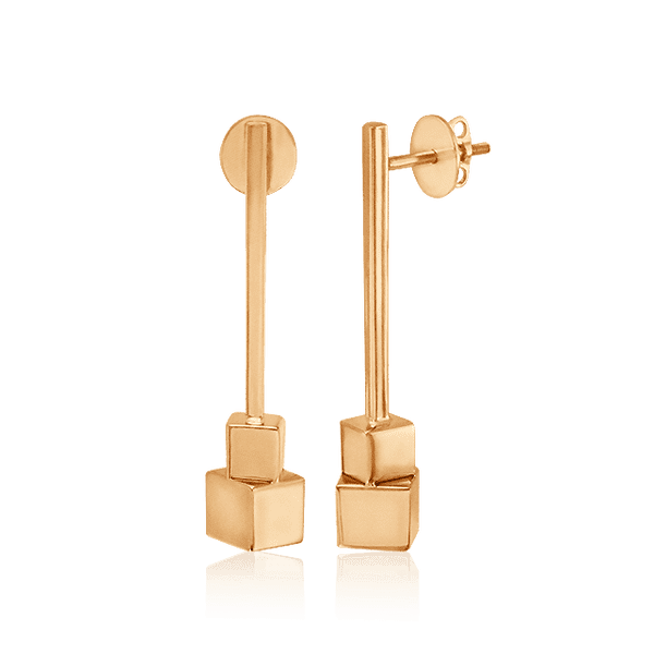 Золотые серьги Кубики 030088 детальное изображение ювелирного изделия Золотые серьги пуссеты Золотые серьги Кубики 030088 детальное изображение ювелирного изделия Золотые серьги пуссеты