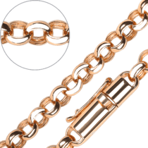 обзорное фото Прочная золотая цепь плетение Шопард (Ролло) 032148  Полновесные золотые цепочки