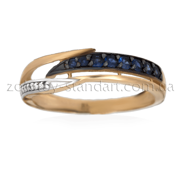 Золотое кольцо с сапфиром и бриллиантами купить Золотое кольцо с сапфиром и бриллиантами купить
