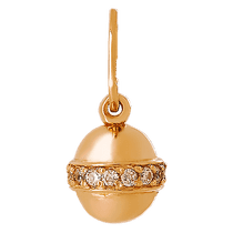 обзорное фото Золотой кулон с цирконием 023669  Золотые кулоны с фианитом