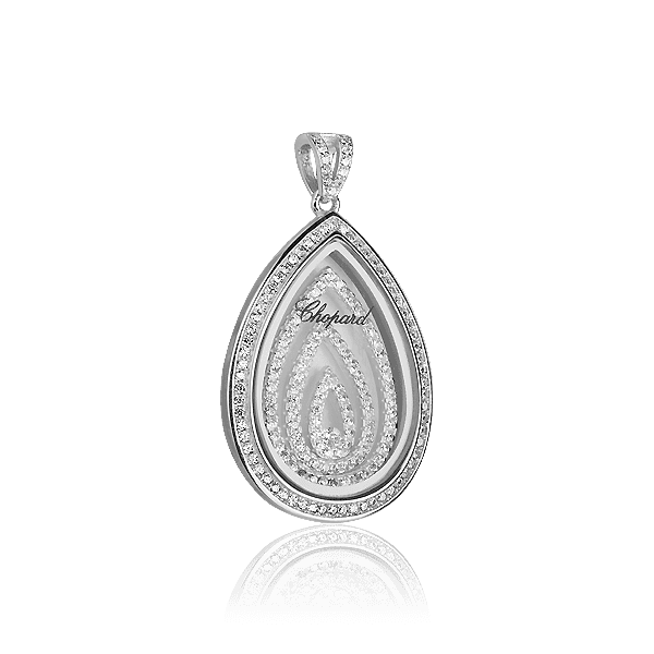 Серебряный кулон с фианитами Капля в стиле Chopard 027682 детальное изображение ювелирного изделия Серебряные подвески со вставками Серебряный кулон с фианитами Капля в стиле Chopard 027682 детальное изображение ювелирного изделия Серебряные подвески со вставками