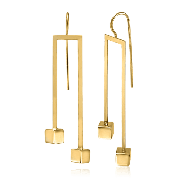 Сережки в лимонном золоте Кубики 035084 детальное изображение ювелирного изделия Золотые серьги Сережки в лимонном золоте Кубики 035084 детальное изображение ювелирного изделия Золотые серьги