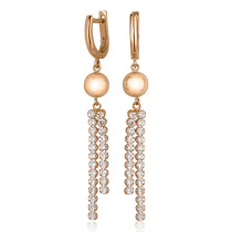 оглядове фото Золоті сережки з цирконієм 102471