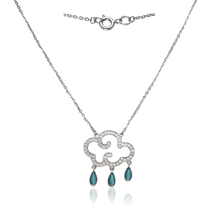 обзорное фото Серебряное колье Облако с улекситами и фианитами 034345  Серебряные цепочки