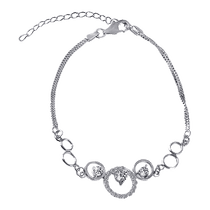 обзорное фото Серебряный браслет с фианитами 025475 Серебряные женские браслеты обзорное фото Серебряный браслет с фианитами 025475  Серебряные женские браслеты