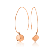 обзорное фото Золотые серьги Кубики 030105  Золотые серьги