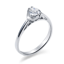 обзорное фото Помолвочное кольцо с бриллиантом из белого золота 024504  Золотые кольца для помолвки с бриллиантом