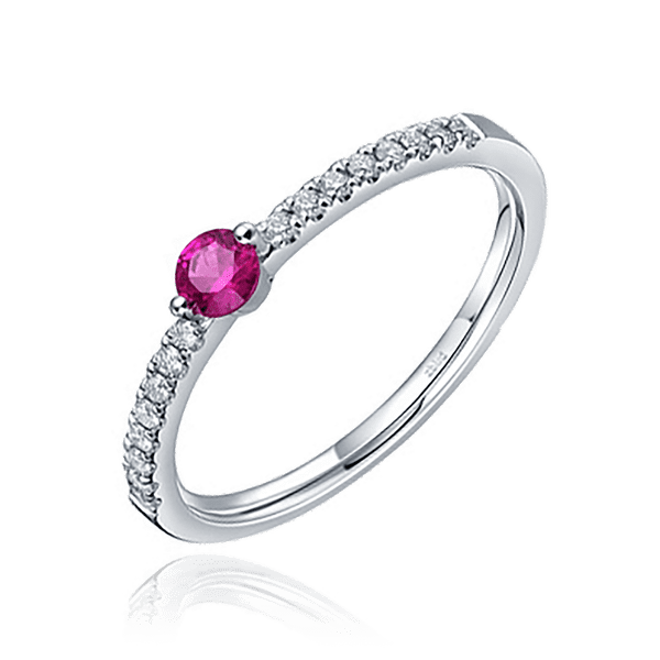 Кольцо из белого золота с рубином и бриллиантами 031093 детальное изображение ювелирного изделия Золотые кольца Кольцо из белого золота с рубином и бриллиантами 031093 детальное изображение ювелирного изделия Золотые кольца