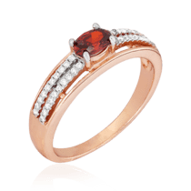 обзорное фото Серебряное кольцо с фианитами 024900  Кольца с позолотой
