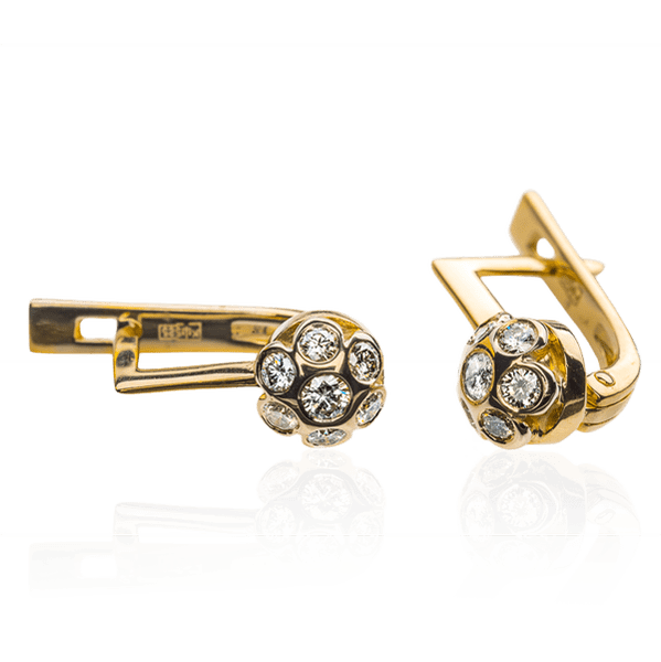 Золотые серьги с бриллиантом Thetis E516c детальное изображение ювелирного изделия Золотые серьги с бриллиантами