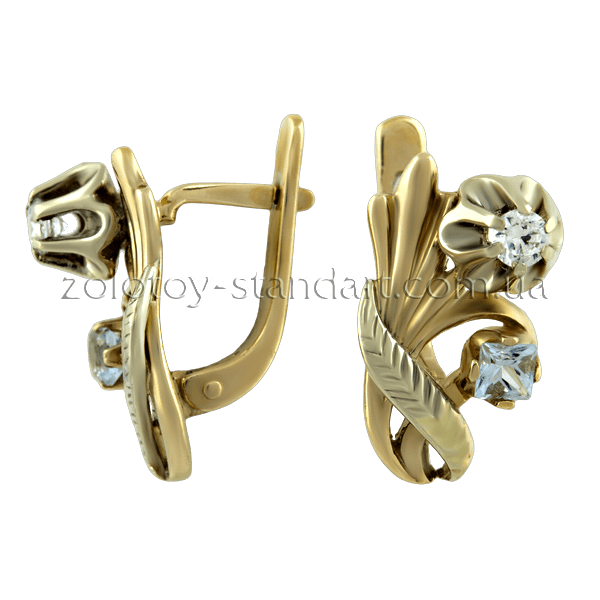 Золоті сережки з топазом 102026 детальне зображення ювелірного виробу