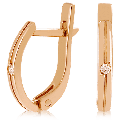 Золотые детские серьги с бриллиантом 023518 детальное изображение ювелирного изделия Серьги с камнями