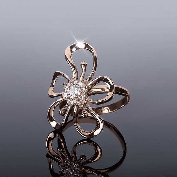 кольцо в красном золоте