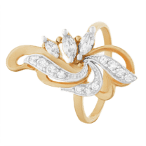 обзорное фото Серебряное кольцо КК3Ф/006  Кольца с позолотой