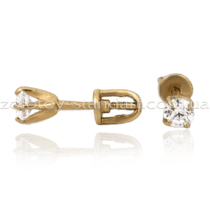 обзорное фото Золотые серьги гвоздики 21135  Серьги с камнями