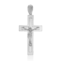 обзорное фото Серебряный православный мужской крестик 037408  Серебряные подвески крестики