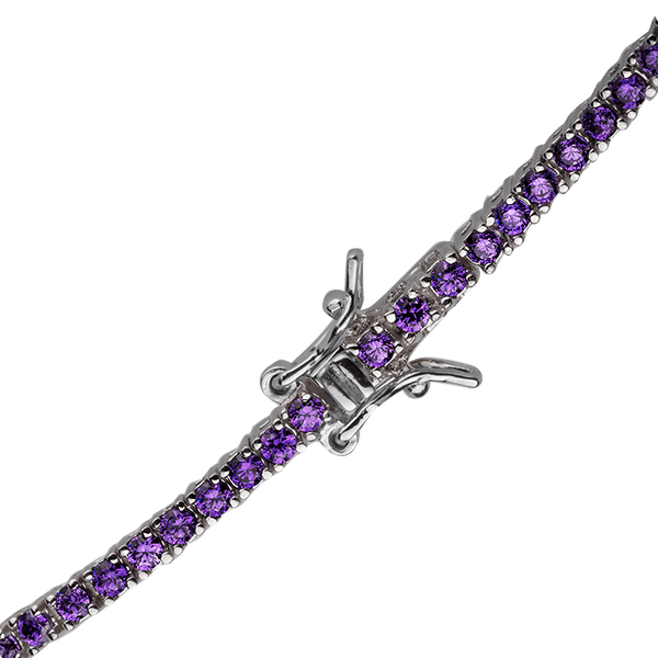 Серебряный браслет с фиолетовыми фианитоми Серебряный браслет с фиолетовыми фианитоми