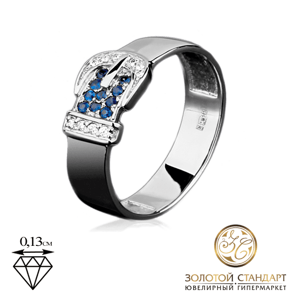 Золотое кольцо Ремень с сапфирами и бриллиантами Золотое кольцо Ремень с сапфирами и бриллиантами